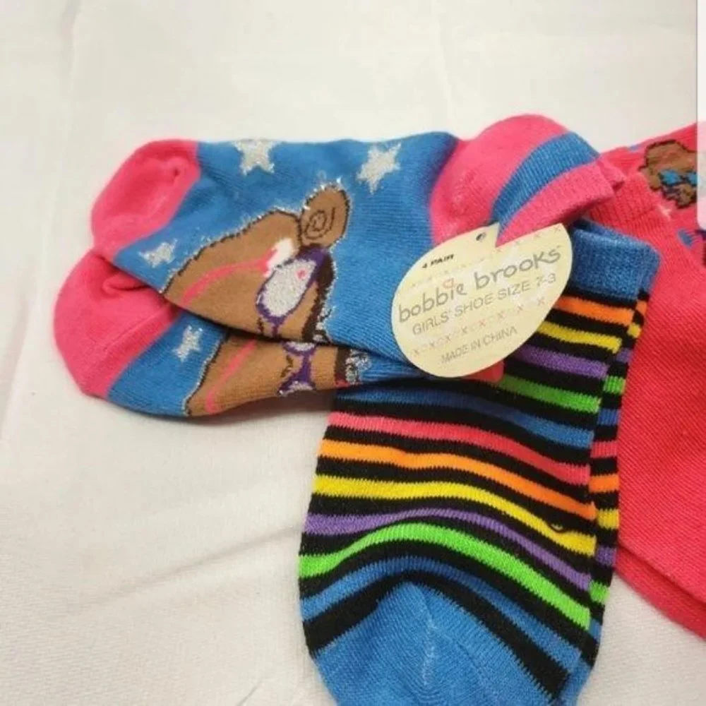 Bobbie Brooks monkey hot pink girl‎ socks lot